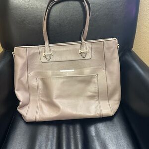 Elegant Taupe Leather Tote Bag